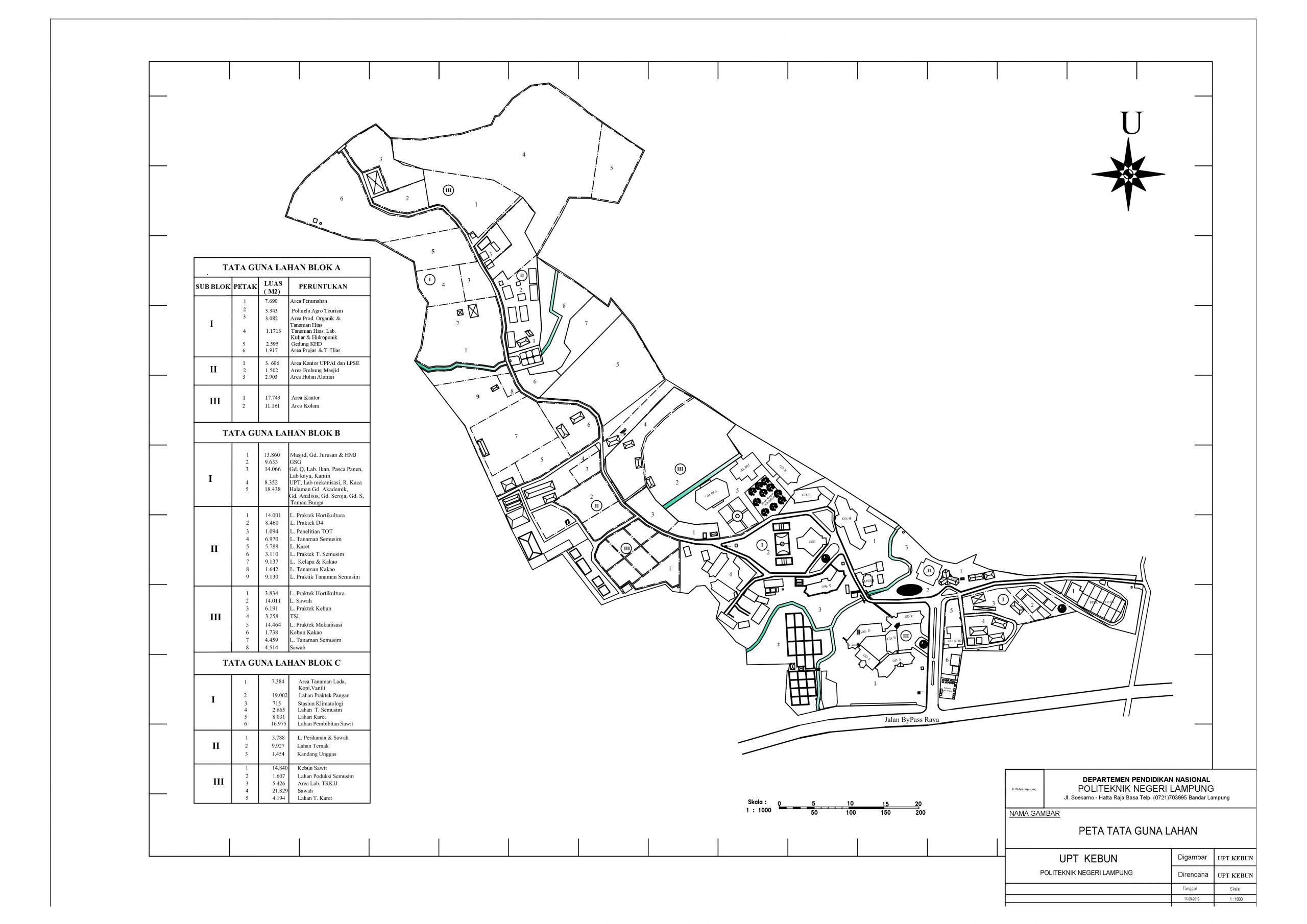 Peta Tata Guna Lahan Politeknik Negeri Lampung